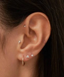 Astrid & Miyu Solid Gold Simple Piercing Hoop