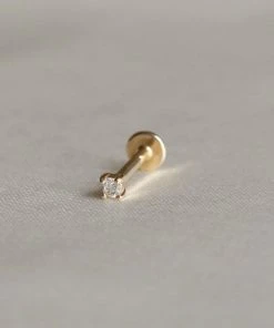 Astrid & Miyu Earrings Solid Gold Diamond Piercing Stud