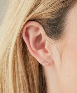 Astrid & Miyu Solid White Gold Diamond Piercing Stud