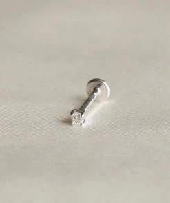 Astrid & Miyu Solid White Gold Diamond Piercing Stud 10 Astrid & Miyu Solid White Gold Diamond Piercing Stud