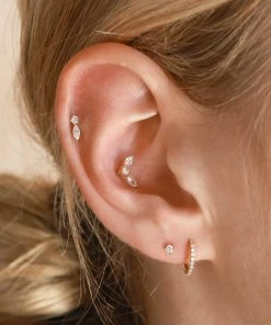 Astrid & Miyu Solid Gold Teardrop Piercing Stud