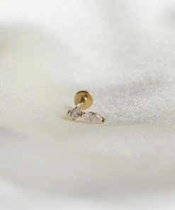 Astrid & Miyu Solid Gold Teardrop Piercing Stud