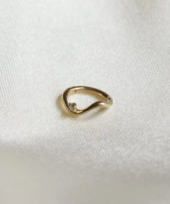 Astrid & Miyu Solid Gold Wave Rook Hoop Earrings 9 Astrid & Miyu Solid Gold Wave Rook Hoop Earrings