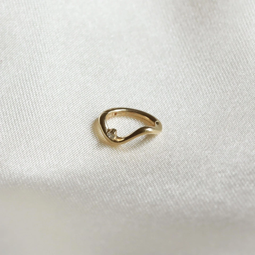 Astrid & Miyu Solid Gold Wave Rook Hoop Earrings 6 Astrid & Miyu Solid Gold Wave Rook Hoop Earrings