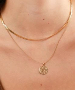 Astrid & Miyu Pisces Zodiac Pendant Necklace In Gold Zodiac Necklaces