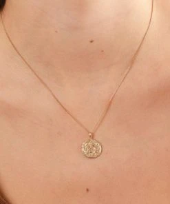 Astrid & Miyu Pisces Zodiac Pendant Necklace In Gold Zodiac Necklaces
