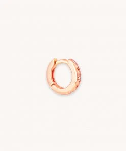 Astrid & Miyu Prism Crystal Hoop 6.5mm In Rose Gold