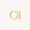 Astrid & Miyu Earrings Prism Crystal Hoops In Gold