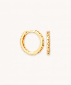 Astrid & Miyu Earrings Prism Crystal Hoops In Gold
