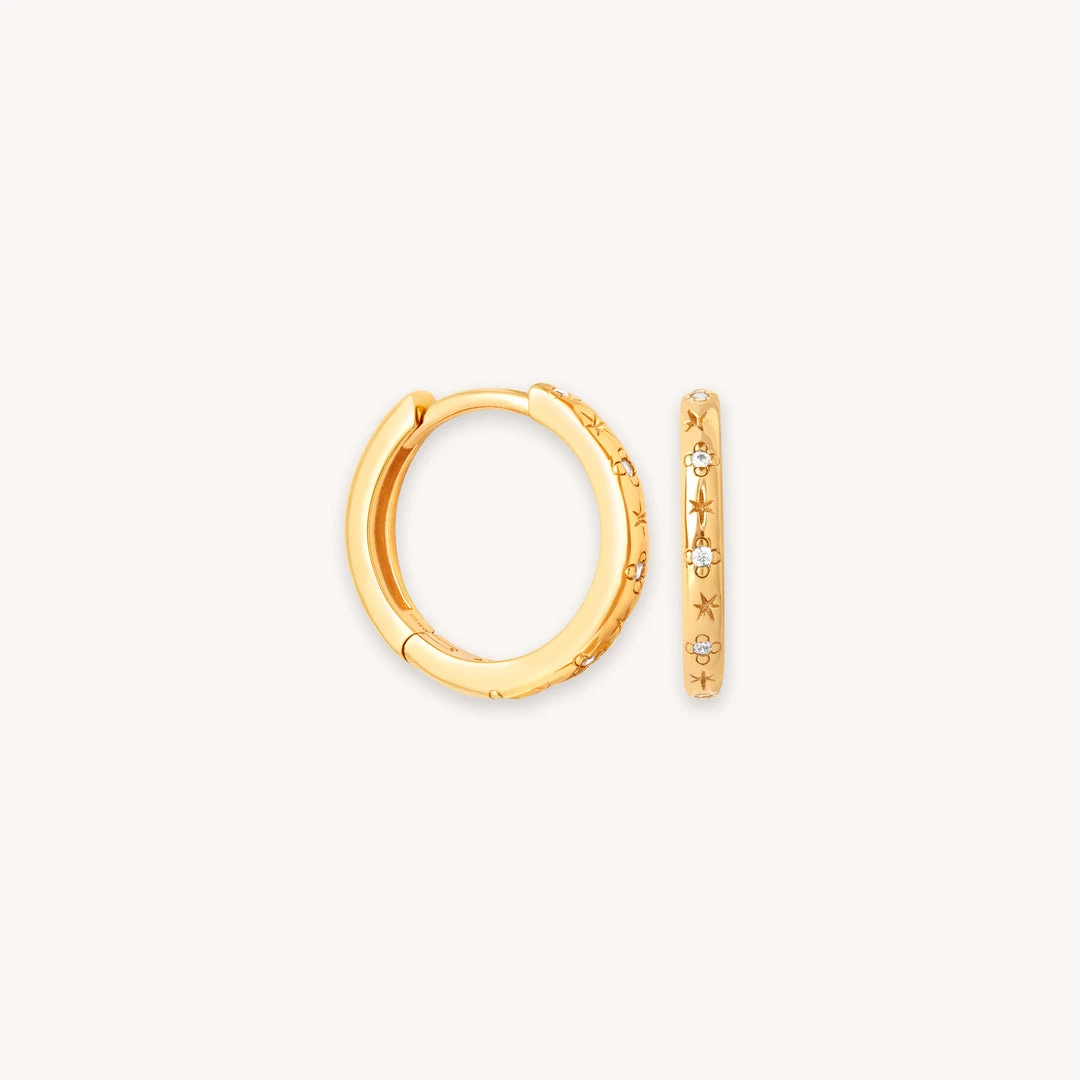 Astrid & Miyu Earrings Prism Crystal Hoops In Gold 3 Astrid & Miyu Earrings Prism Crystal Hoops In Gold