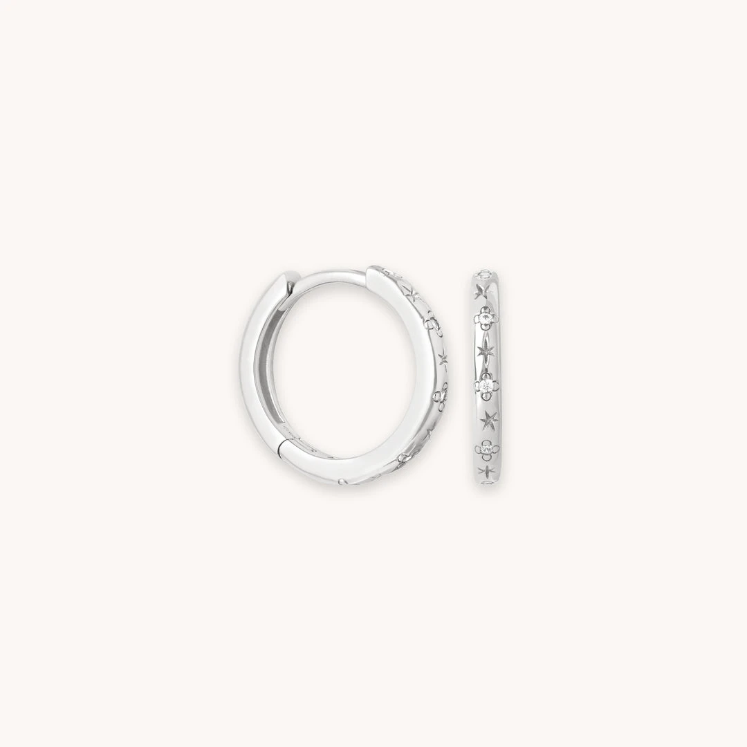 Astrid & Miyu Prism Crystal Hoops In Silver 3 Astrid & Miyu Prism Crystal Hoops In Silver