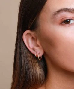 Astrid & Miyu Earrings Prism Crystal Hoops In Gold 9 Astrid & Miyu Earrings Prism Crystal Hoops In Gold
