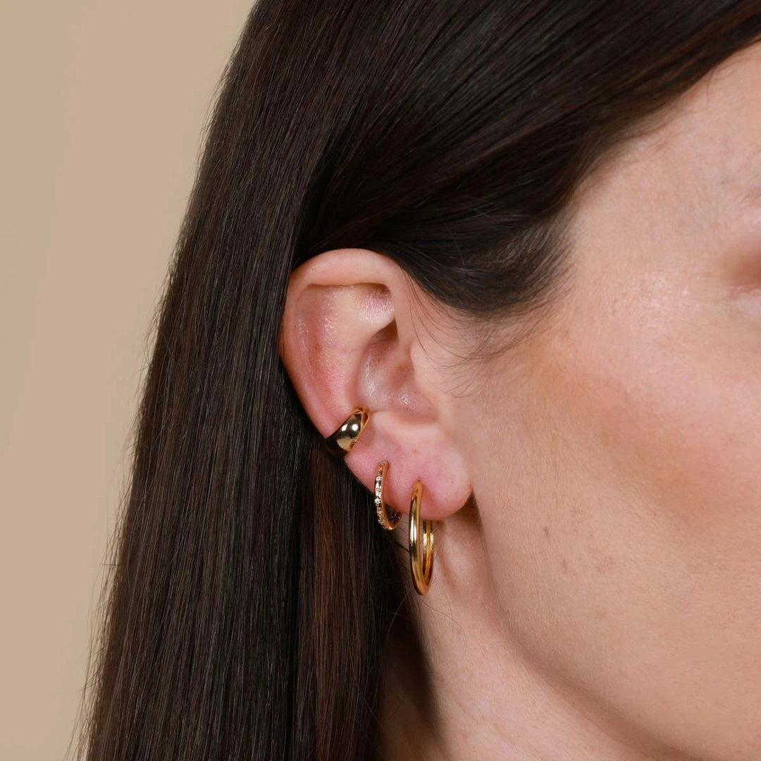 Astrid & Miyu Earrings Prism Crystal Hoops In Gold 4 Astrid & Miyu Earrings Prism Crystal Hoops In Gold