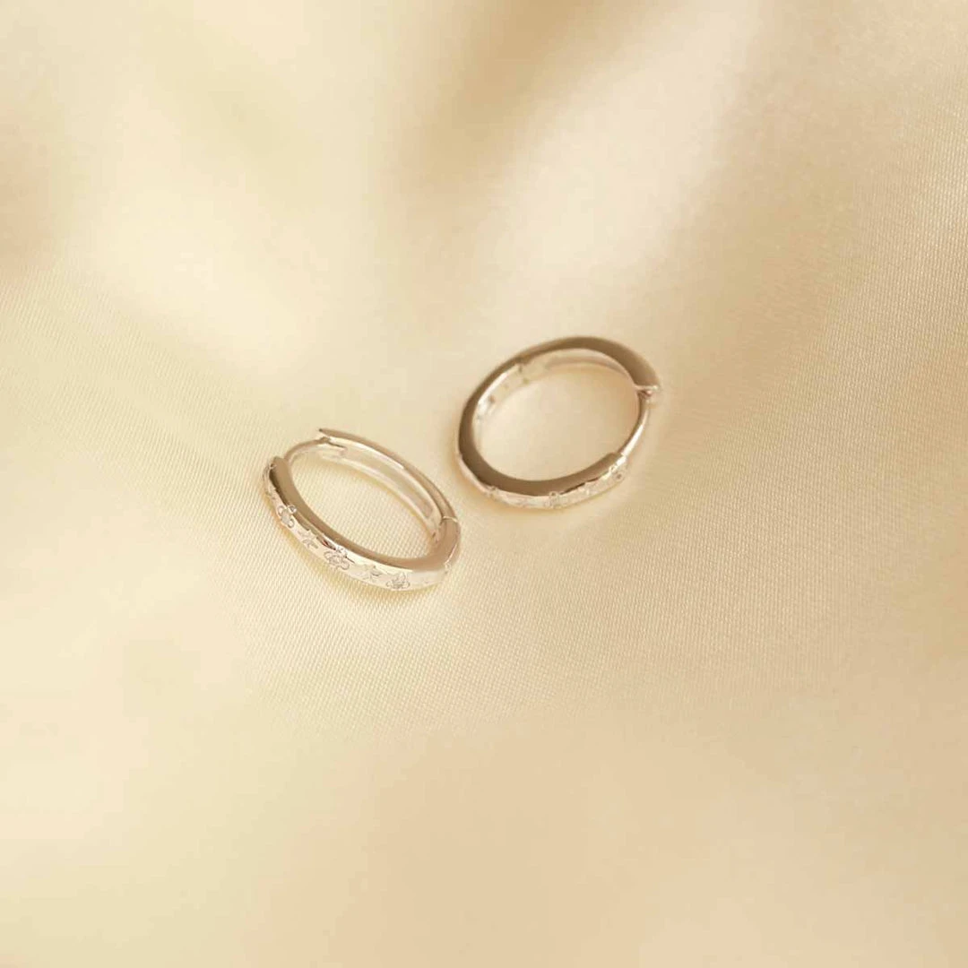 Astrid & Miyu Prism Crystal Hoops In Silver 5 Astrid & Miyu Prism Crystal Hoops In Silver