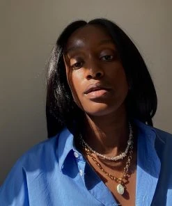 Astrid & Miyu Pearlescent Stacking Set In Gold New In