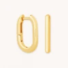 Astrid & Miyu Earrings Rectangular Hoops In Gold 2 Astrid & Miyu Earrings Rectangular Hoops In Gold
