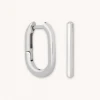 Astrid & Miyu Rectangular Hoops In Silver