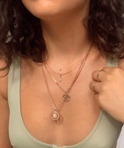 Astridandmiyu Rectangular Link Necklace Chain In Rose Gold