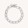 Astrid & Miyu Ripple T-Bar Chunky Bracelet In Silver