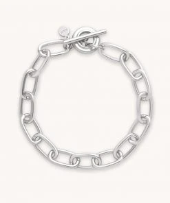 Astrid & Miyu Ripple T-Bar Chunky Bracelet In Silver