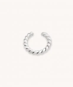 Astridandmiyu Rope Ear Cuff In Silver