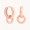 Astrid & Miyu Sale Rope Charm Hoops In Rose Gold