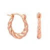 Astrid & Miyu Twisted Mini Hoops In Rose Gold Sale