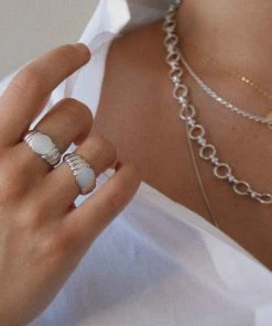 Astrid & Miyu Sale Rope Signet Ring In Silver 11 Astrid & Miyu Sale Rope Signet Ring In Silver