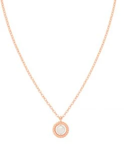Astrid & Miyu Sale Rope & Pearl Pendant Necklace In Rose Gold
