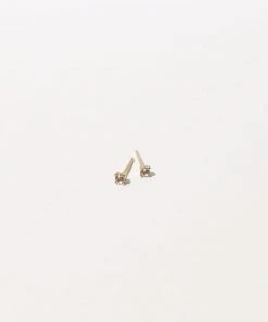 Astrid & Miyu Topaz Stud Earrings In Solid Gold