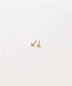 Astrid & Miyu Twilight Stud Earrings In Solid Gold