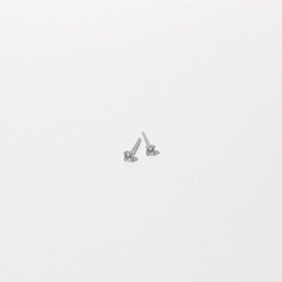 Astrid & Miyu Topaz Stud Earrings In Solid White Gold 5 Astrid & Miyu Topaz Stud Earrings In Solid White Gold