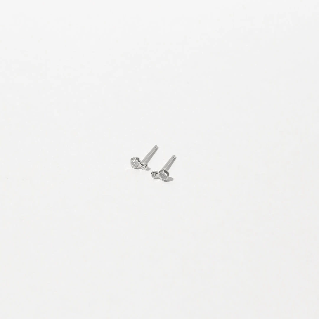 Astrid & Miyu Double Topaz Stud Earrings In Solid White Gold 5 Astrid & Miyu Double Topaz Stud Earrings In Solid White Gold