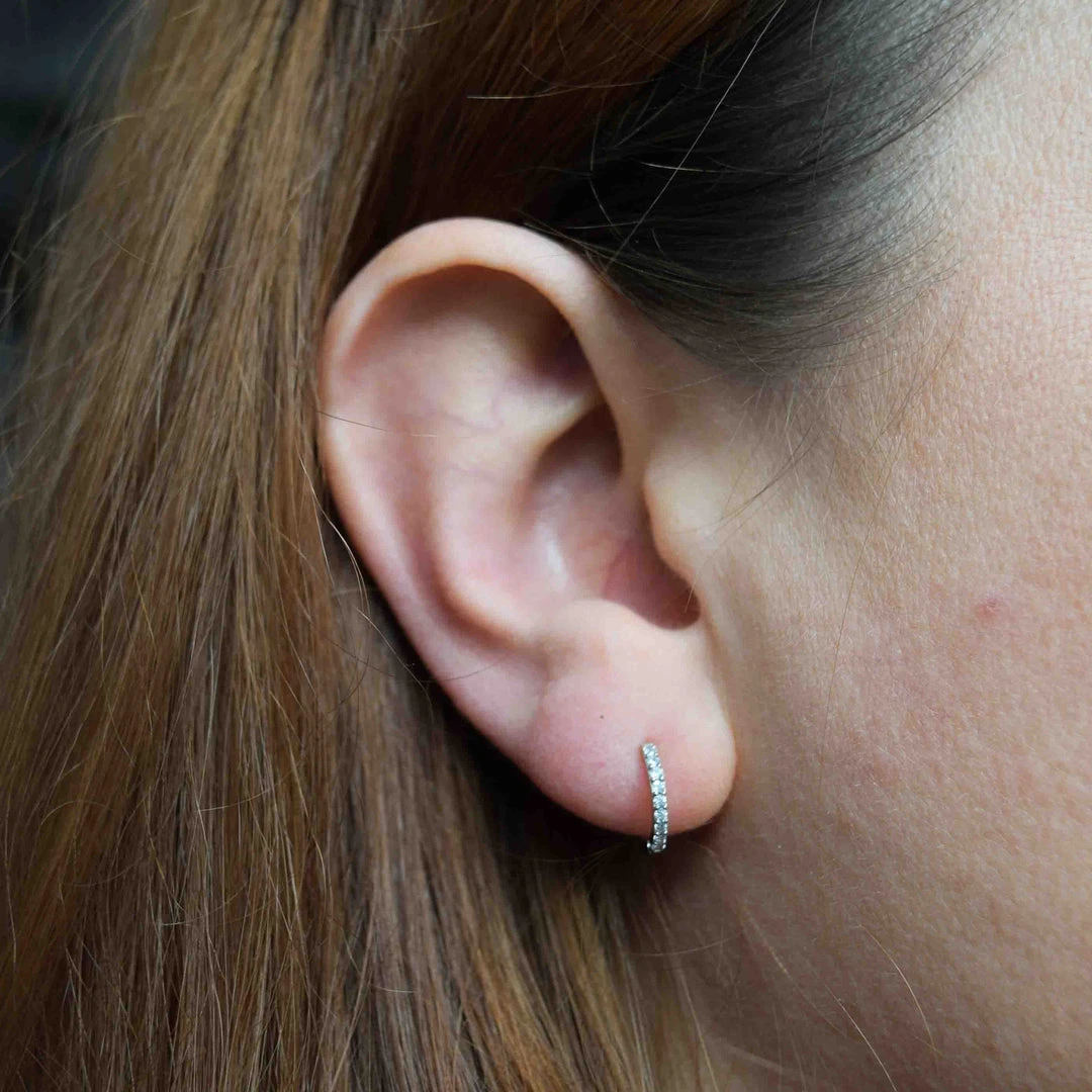 Astrid & Miyu Dia Base Hoops In Silver 4 Astrid & Miyu Dia Base Hoops In Silver