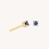 Astrid & Miyu September Birthstone Stud Earrings In Gold With Sapphire CZ Birthstone Earrings