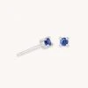 Astrid & Miyu September Birthstone Stud Earrings In Silver With Sapphire CZ Birthstone Earrings