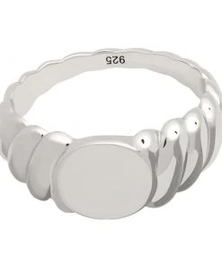 Astrid & Miyu Sale Rope Signet Ring In Silver