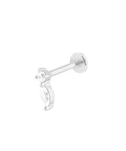 Astrid & Miyu Earrings Solid White Gold Teardrop Piercing Stud