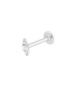 Astrid & Miyu Earrings Solid White Gold Crystal Beaded Piercing Stud