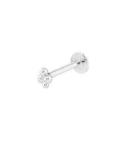 Astrid & Miyu Solid White Gold Beaded Piercing Stud