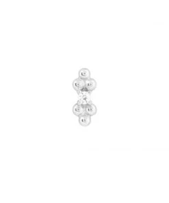 Astrid & Miyu Earrings Solid White Gold Crystal Beaded Piercing Stud