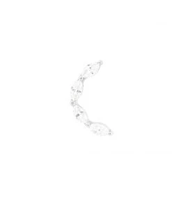 Astrid & Miyu Solid White Gold Crystal Curved Piercing Stud Earrings