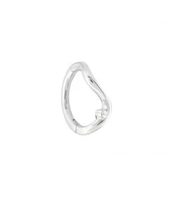 Astrid & Miyu Solid White Gold Wave Rook Hoop