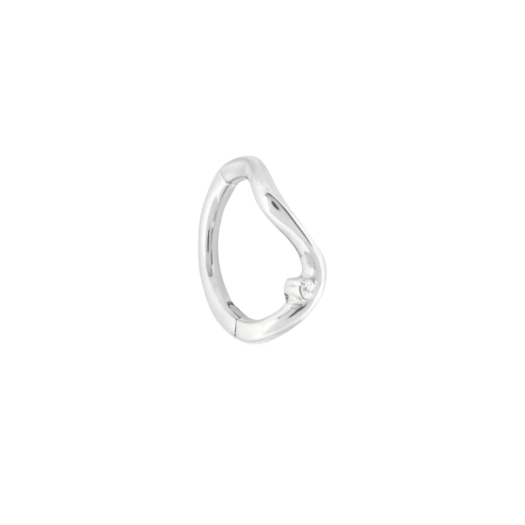 Astrid & Miyu Solid White Gold Wave Rook Hoop 3 Astrid & Miyu Solid White Gold Wave Rook Hoop