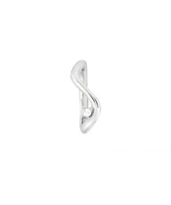 Astrid & Miyu Solid White Gold Wave Rook Hoop