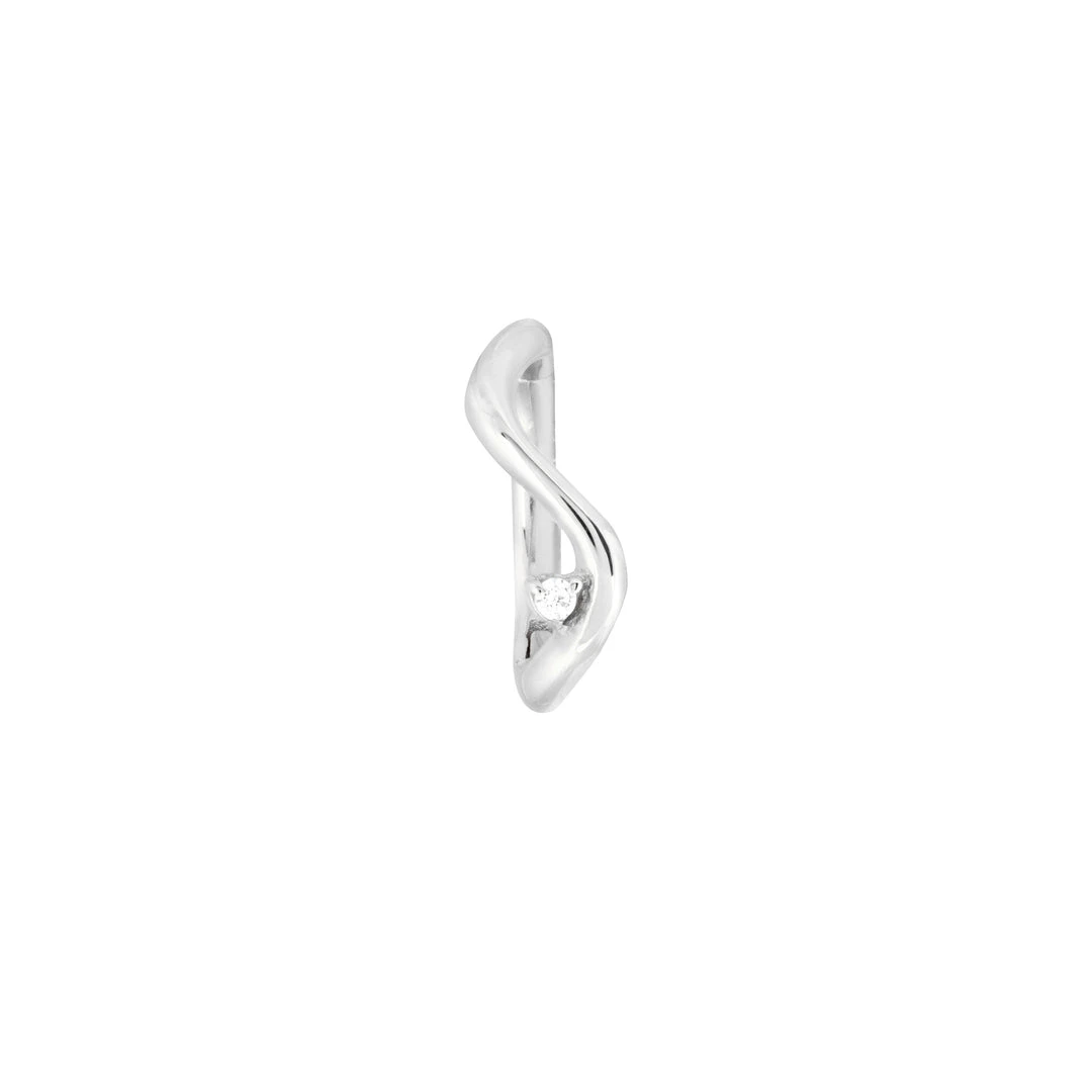 Astrid & Miyu Solid White Gold Wave Rook Hoop 4 Astrid & Miyu Solid White Gold Wave Rook Hoop