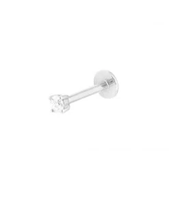 Astrid & Miyu Solid White Gold Diamond Piercing Stud