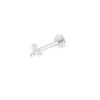 Astrid & Miyu Earrings Solid White Gold Triple Crystal Piercing Stud