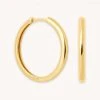 Astrid & Miyu Best Sellers Simple Hinge Large Hoops In Gold