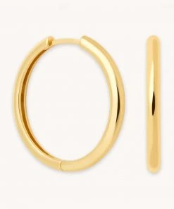 Astrid & Miyu Best Sellers Simple Hinge Large Hoops In Gold
